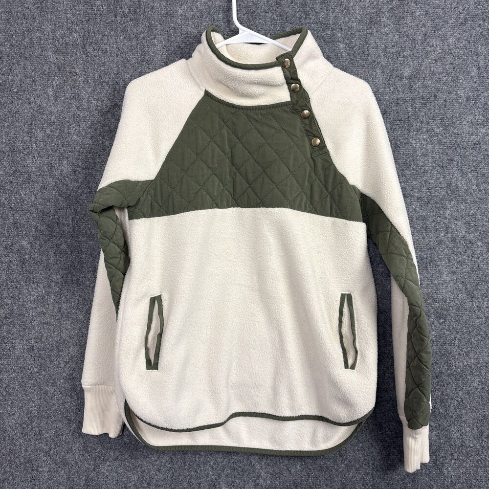 Abercrombie & Fitch Snap Fleece Quilted Asymmetrical Pullover Womens Size S